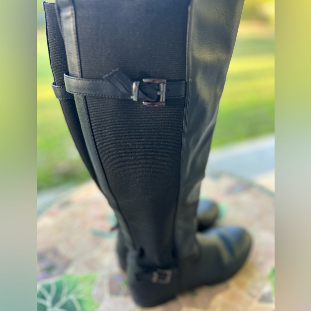TALL BLACK RIDING BOOTS SIZE 7.5 - Picture 6 of 11
